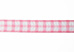Ruitjes lint wit met roze