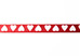 Rood satijn lint met witte hartjes