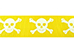 Geel grosgrain lint met witte skulls