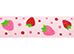 Roze grosgrain lint met aardbeien