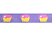 Paars grosgrain lint met cupcakes