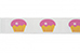 Wit grosgrain lint met cupcakes