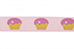 Roze grosgrain lint met cupcakes