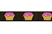 Bruin grosgrain lint met cupcakes