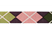 Roze groene paarse argyle ruit grosgrain lint