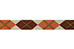 Oranje bruine argyle ruit grosgrain lint